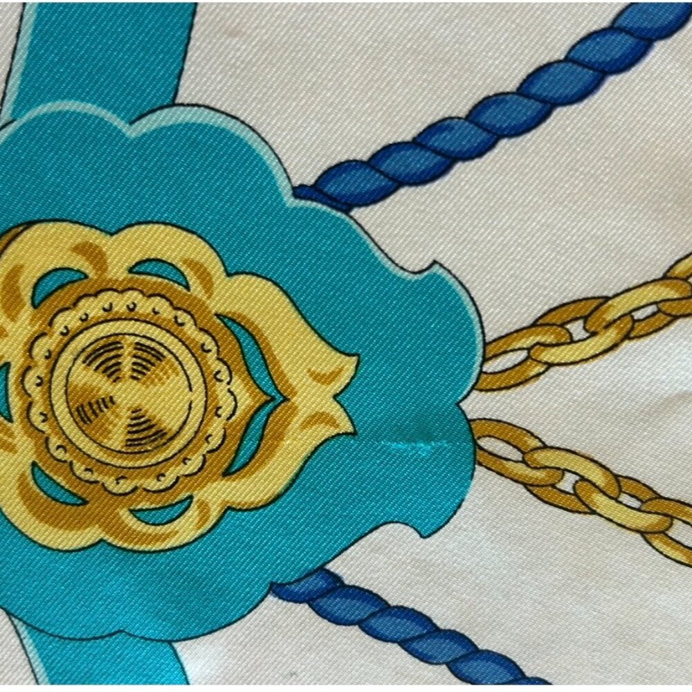 Vintage Celine Paris Equestrian Motif Silk Scarf, ~ 34 x 34 - Picture 13 of 16